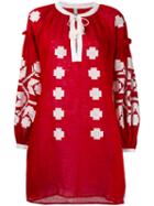 March 11 - Zarina Dress - Women - Linen/flax/acrylic - S, Red, Linen/flax/acrylic