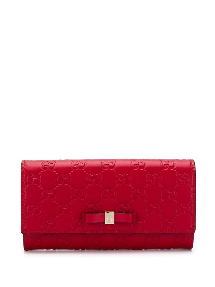 Gucci Bow Gucci Continental Wallet - Red