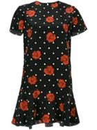 Saint Laurent Floral Polka-dot Dress - Black