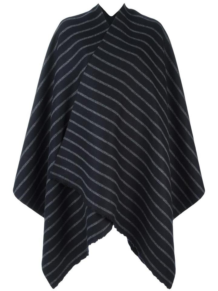 Barena Striped Print Cape, Women's, Blue, Polyamide/virgin Wool