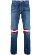 Facetasm - Striped Knee Jeans - Men - Cotton - 5, Blue, Cotton