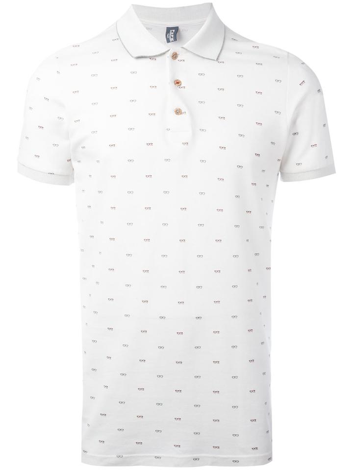 Fefè Sunglasses Print Polo Shirt, Adult Unisex, Size: Medium, White, Cotton