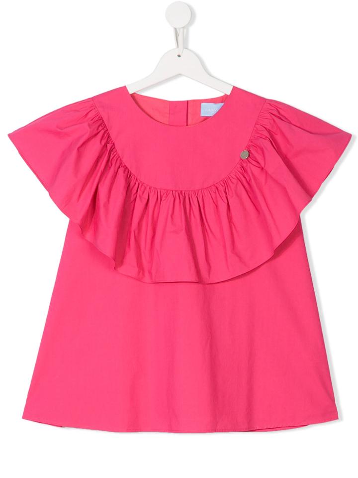 Lanvin Petite Ruffle Blouse - Pink & Purple