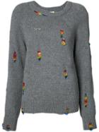Marc Jacobs - Embroidered Sweater - Women - Plastic/polyester/cashmere/wool - S, Grey, Plastic/polyester/cashmere/wool