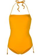 Tara Matthews Caspio Halterneck Swimsuit - Yellow & Orange