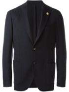 Lardini Grid Blazer, Men's, Size: 52, Blue, Polyamide/wool