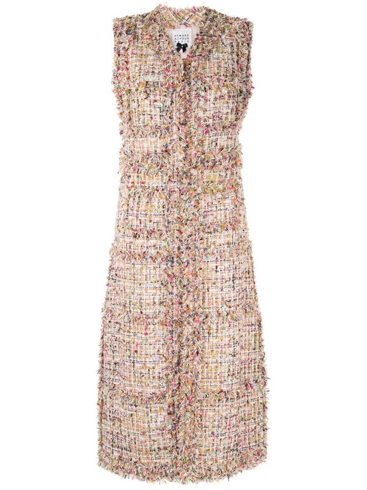 Edward Achour Paris Tweed Gilet Coat - Multicolour