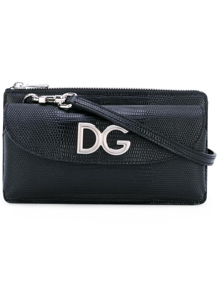 Dolce & Gabbana Logo Plaque Shoulder Bag - Black