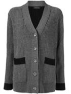 Eudon Choi Natalia Contrast-trimmed Cardigan - Grey