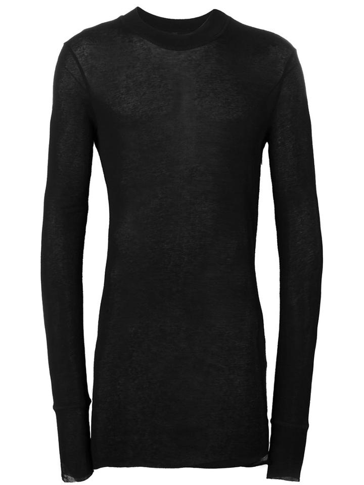 Barbara I Gongini Sheer Longsleeved T-shirt, Men's, Size: 46, Black, Cotton