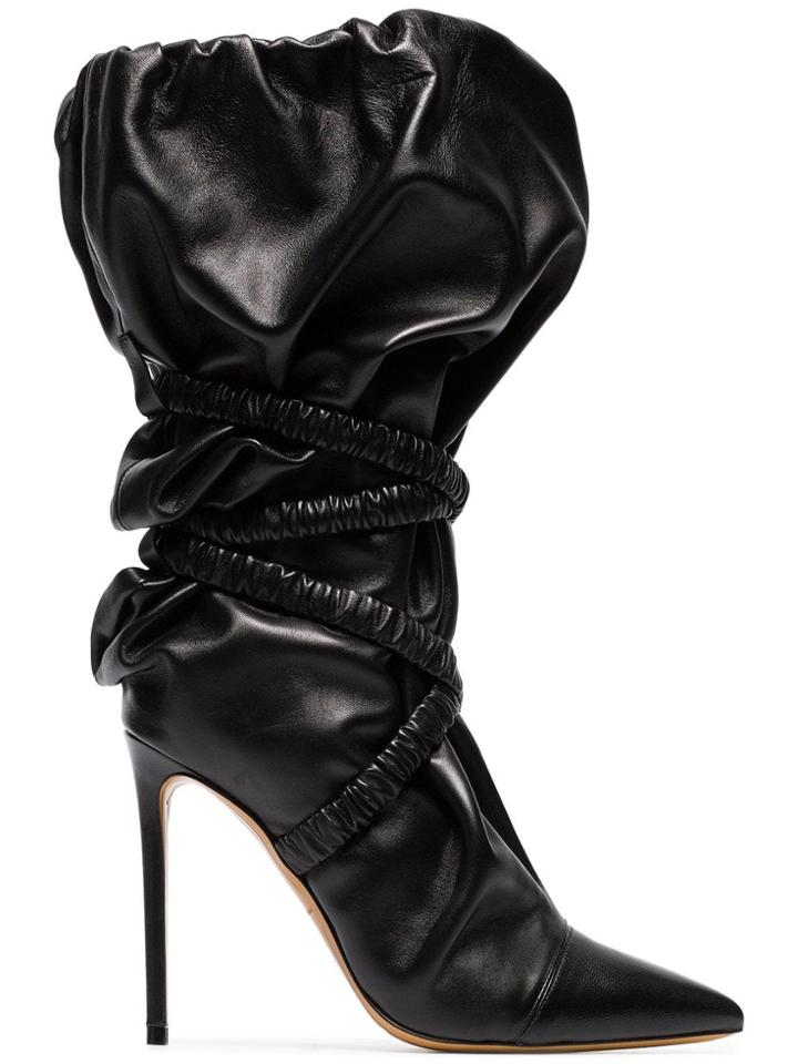 Alexandre Vauthier Dune 100 Wraparound Leather Boots - Black