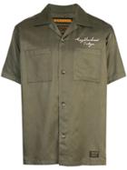 Neighborhood Rear Embroidery Buttoned Shirt - Green