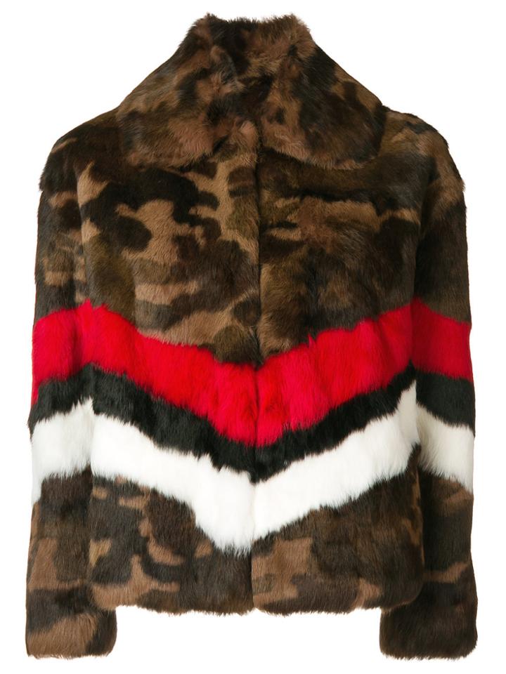 Msgm Camouflage Print Jacket - Brown