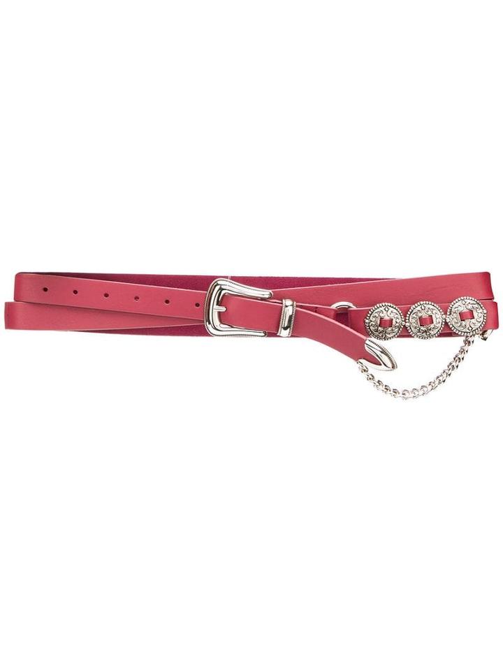 B-low The Belt Embellished Buckle Belt - Red