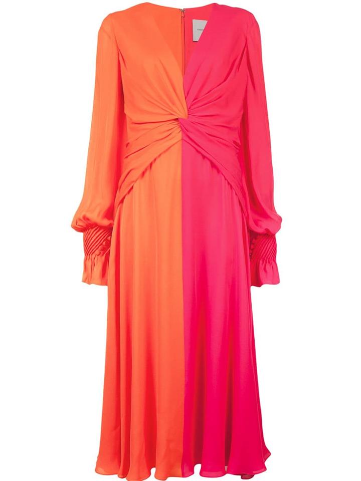 Carolina Herrera Bicolour Midi Dress - Red