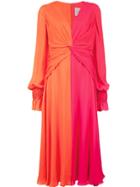 Carolina Herrera Bicolour Midi Dress - Red