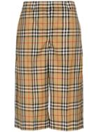Burberry Mix Checked Cotton Culottes - Brown