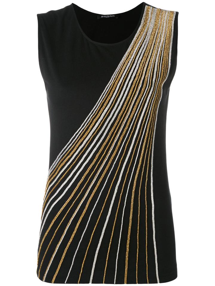 Balmain Crystal-embellished Vest - Black