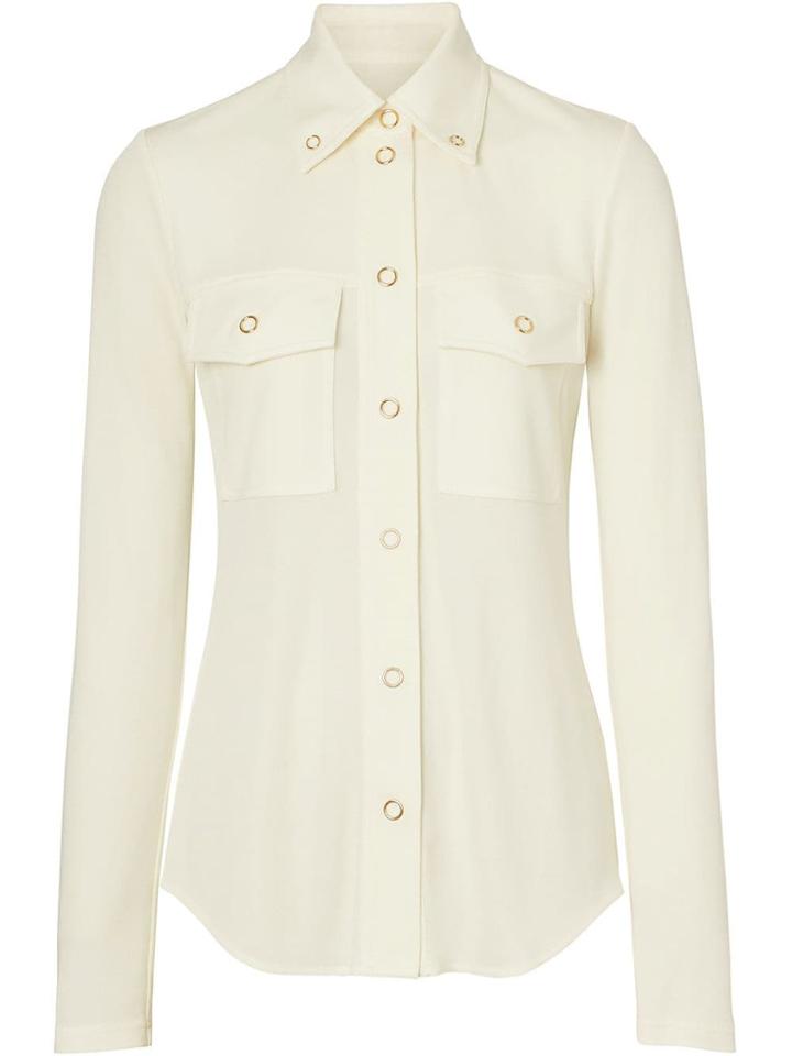 Burberry Press-stud Detail Jersey Shirt - Neutrals