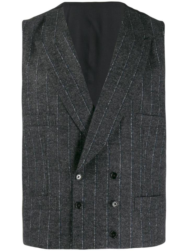 Dolce & Gabbana Double-breasted Pinstripe Vest - Grey