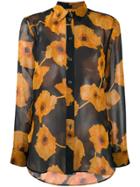 Paul Smith Floral Print Sheer Shirt - Blue