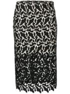 Emporio Armani Sheer Lace Pencil Skirt - Black