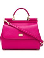 Dolce & Gabbana Medium Sicily Tote, Women's, Pink/purple, Leather