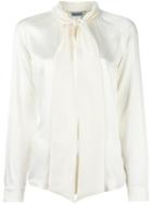 Max Mara Bow Detail Blouse, Women's, Size: 42, White, Silk