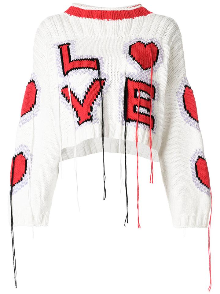 Philosophy Di Lorenzo Serafini Heart Cropped Jumper - White