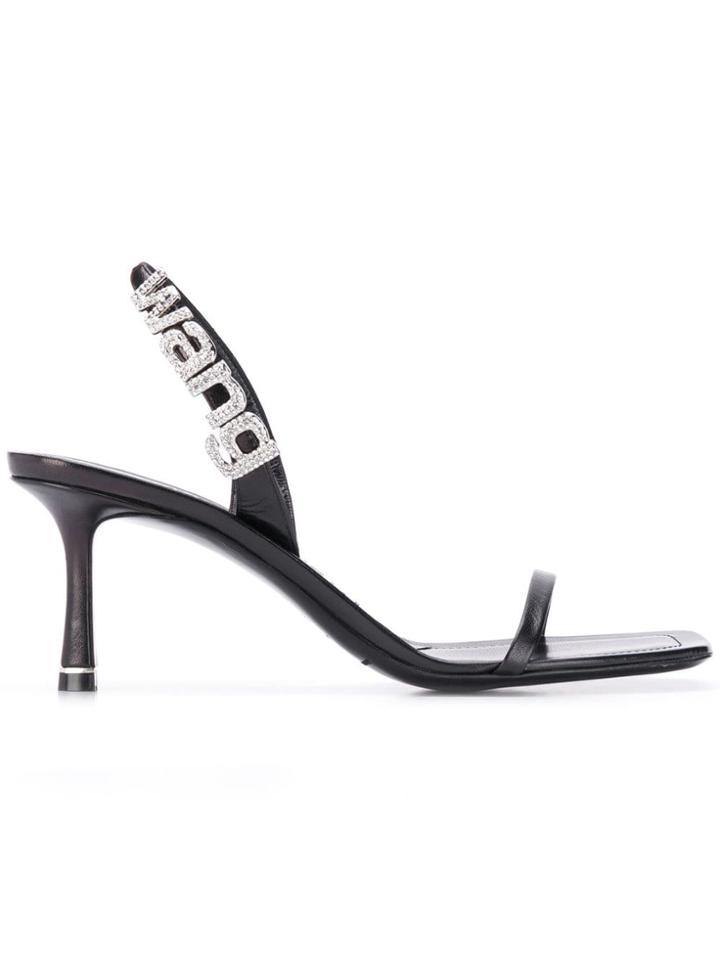 Alexander Wang Embellished Logo Sandals - Black