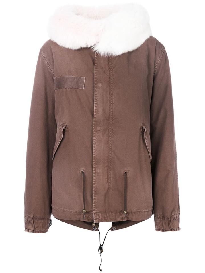 Mr & Mrs Italy Trimmed Hood Short Parka - Brown