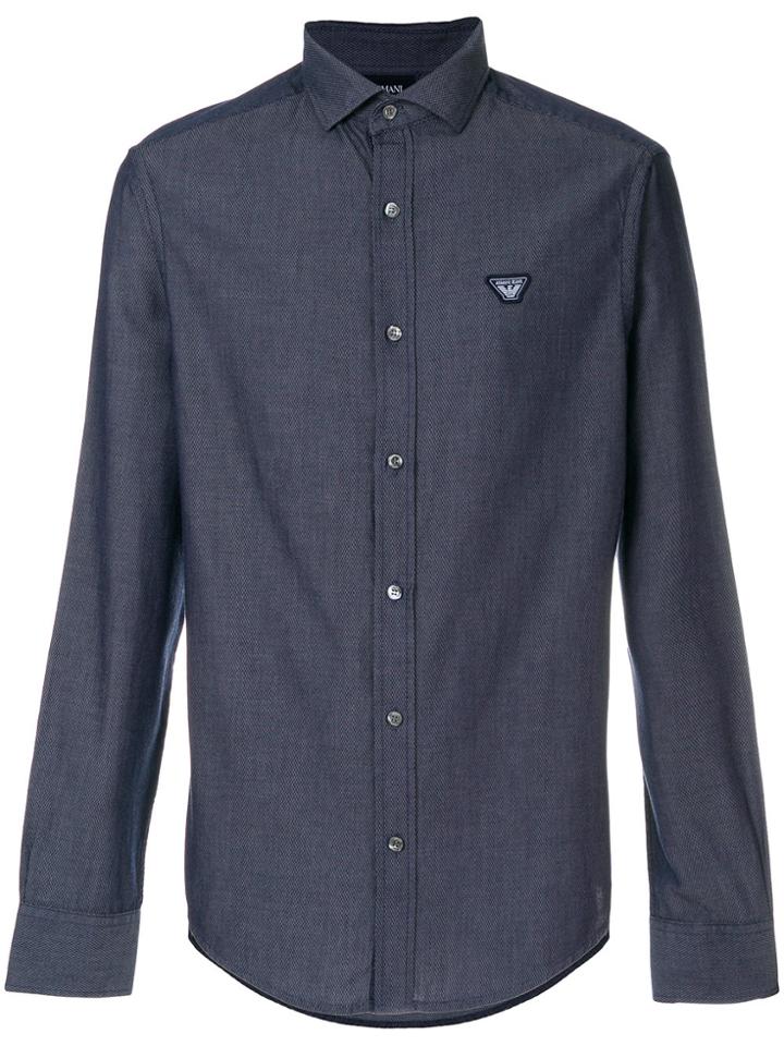 Armani Jeans Logo Patch Shirt - Blue