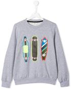 Fendi Kids Teen Skateboard Print Sweatshirt - Grey