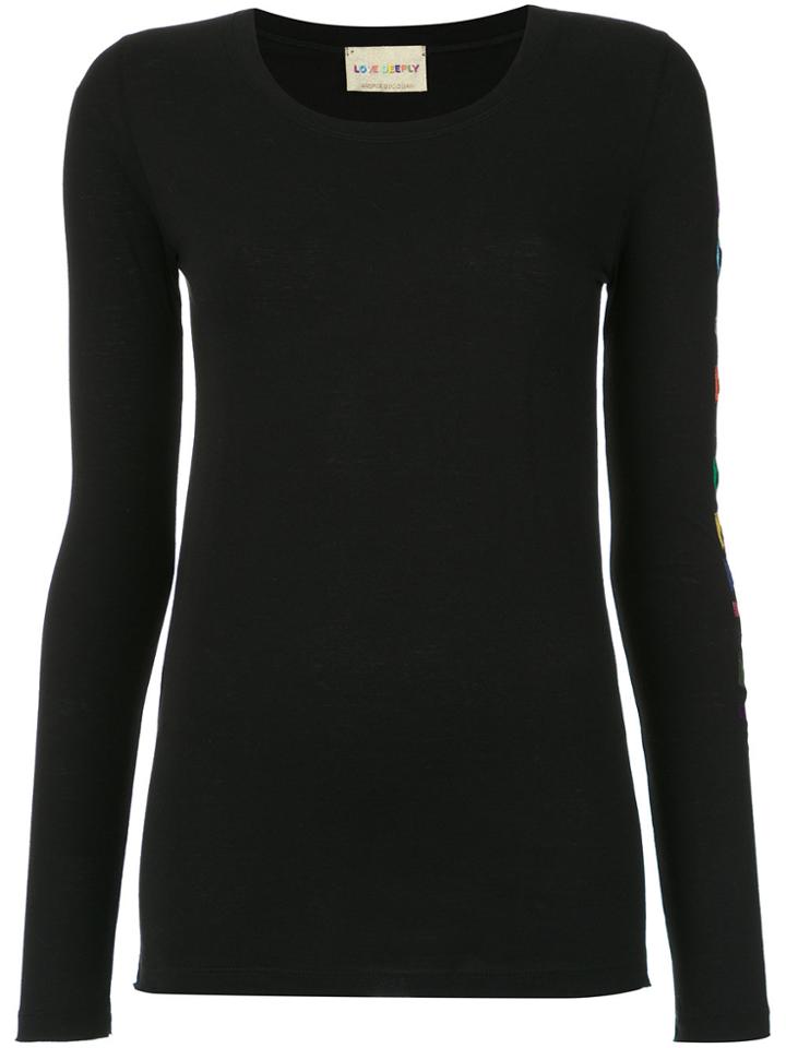 Andrea Bogosian 'love Deeply' Embroidery Blouse - Black
