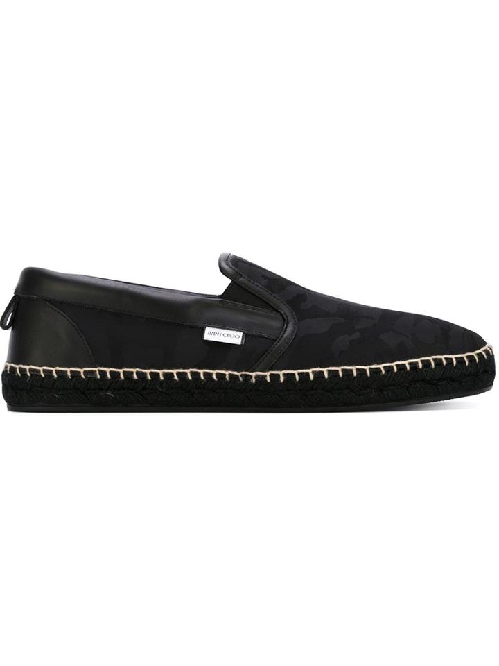Jimmy Choo Vlad Espadrilles, Men's, Size: 45, Black, Nylon/leather/raffia/rubber