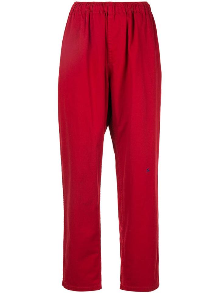 Undercover High Waisted Straight Leg Trousers - Red