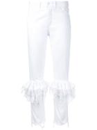 Preen By Thornton Bregazzi Lace Ruffled Skinny Trousers - White