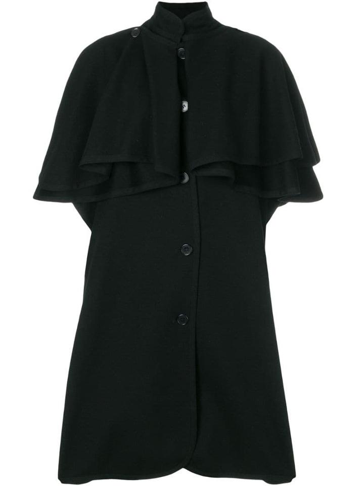 Yves Saint Laurent Pre-owned Mid-length Cape Coat - Black