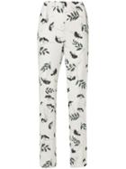 Ganni Floral Print Trousers, Women's, Size: 40, White, Viscose Crepe