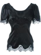 Dolce & Gabbana Lace Detail Top - Black