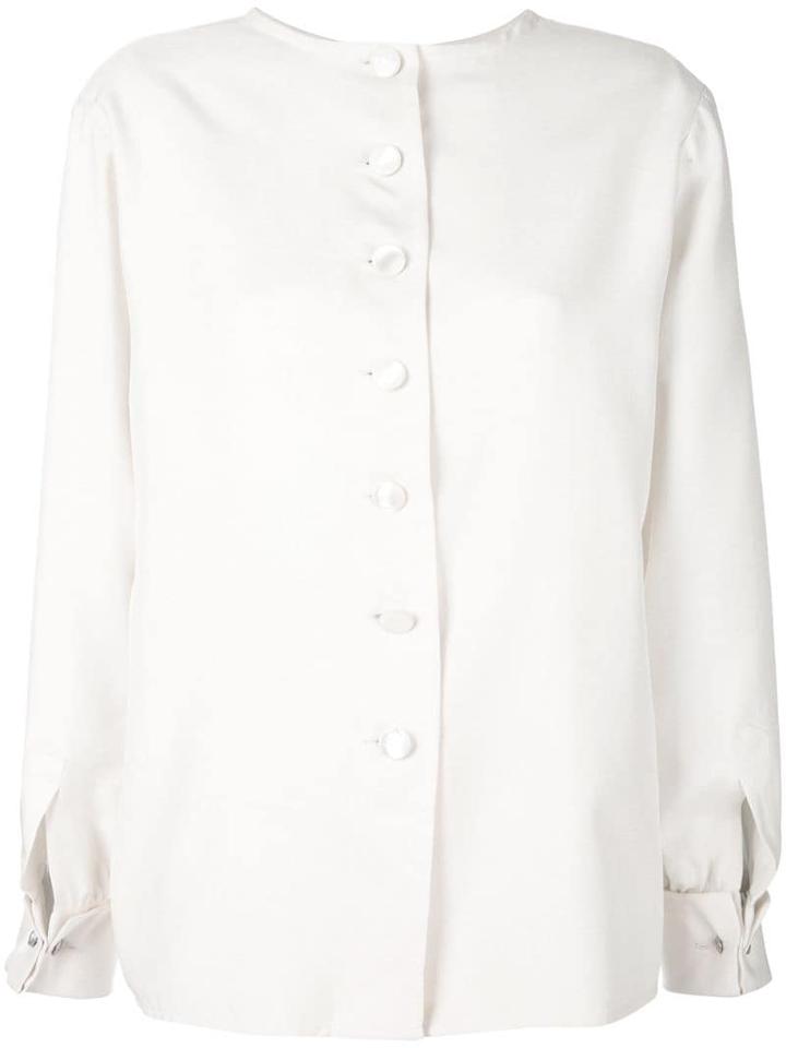 Yves Saint Laurent Pre-owned Buttoned Longsleeved Blouse - Neutrals