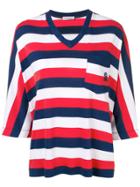 Sonia Rykiel Striped V-neck T-shirt - White