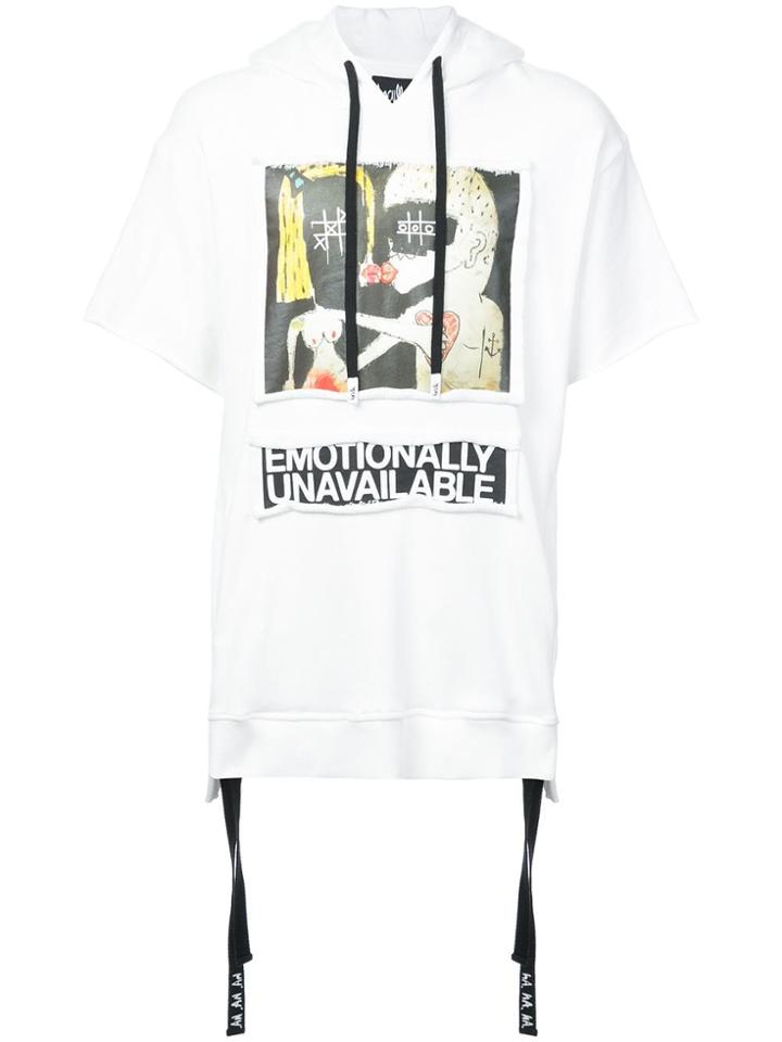 Haculla Emotionally Unavailable Printed Hoodie - White