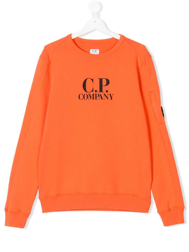 Cp Company Kids Teen Logo Print Sweatshirt - Yellow & Orange