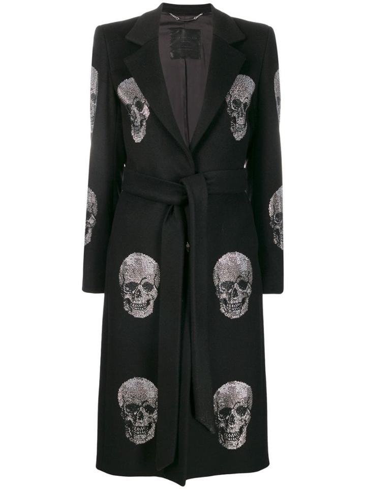 Philipp Plein Crystal Skull Coat - Black
