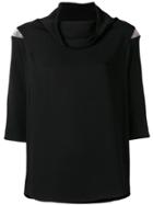 Fabiana Filippi Foldover Neck Blouse - Black