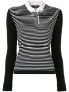 Chanel Pre-owned Knitted Striped Blouse - Black