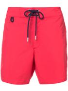 Katama Contrast Patch Board Shorts - Red