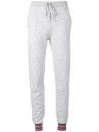 Chinti And Parker Striped Cuff Track Pants, Women's, Size: Small, Grey, Cashmere