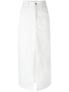 Rosetta Getty Long Side-slit Skirt - White